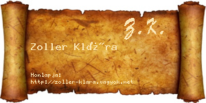 Zoller Klára névjegykártya