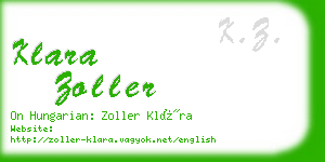 klara zoller business card